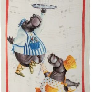 Tea Towels Linen –  Champagne Hippos