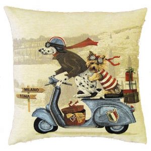 Belgium Cushion – Blue Scooter