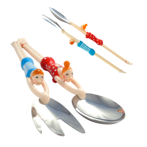 Pylones-Salad Servers – Swimmers red blue