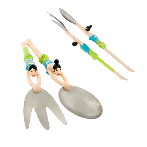 Pylones-Salad Servers – Swimmers green blue