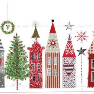 Paper Napkin-Luncheon – Christmas houses