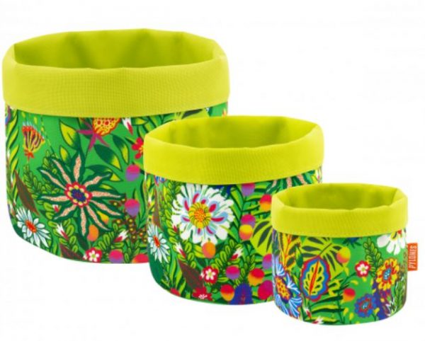 Cloth baskets Pylones set of three-green