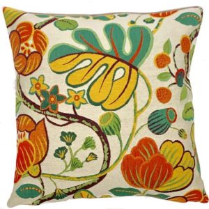 Cushion -Jacquard Weave-Yellow Floral
