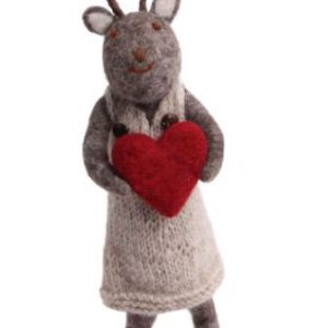 Handmade Felt Toys – Deer cream dress