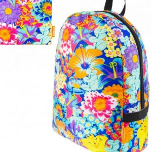 Shopping/Travel Bag  – foldaway backpack blue floral