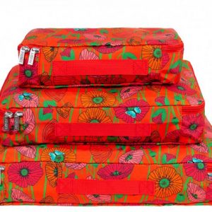 Travel luggage organizer – red poppy